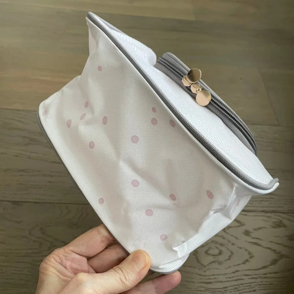 Lightweight Multi Purpose Zippered Case w Handle Pink White Gray Sz OS NWOT - Picture 5 of 13